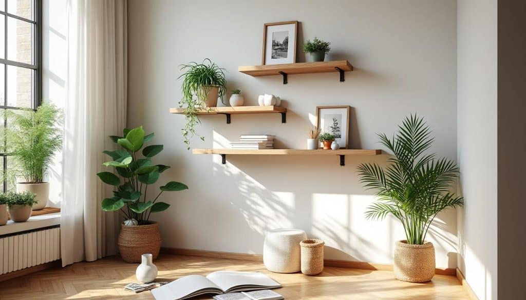 découvrez comment fabriquer une étagère murale sans percer grâce à des astuces simples et pratiques. transformez votre espace avec des solutions créatives et élégantes tout en préservant vos murs.